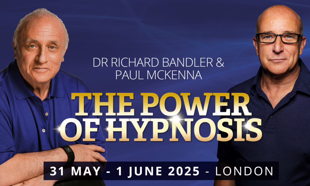 Ready to embark on an extraordinary journey of self-discovery and transformation? Dive into the mesmerizing world of hypnosis and unleash the power of your unconscious mind at our exclusive weekend training led by the two worldclass hypnotists Dr Richard Bandler and Paul McKenna!